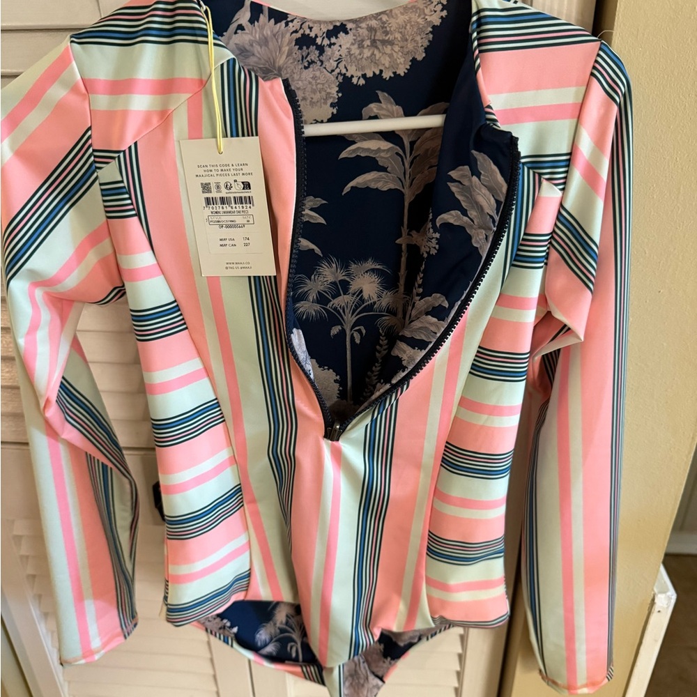 Maaji Striped Reversible One Piece Swimsuit